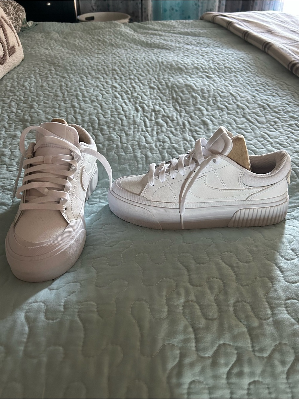 Nike White Low-Profile Platform Sneakers